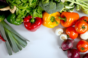 Various Vegetables diet products, Healthy food concept, Place for typography