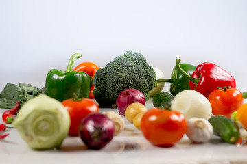 Various Vegetables diet products, Healthy food concept, Place for typography