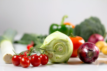 Various Vegetables diet products, Healthy food concept, Place for typography