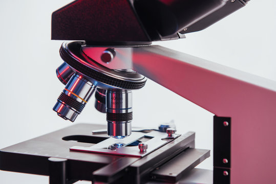 laboratory, microscope for chemistry biology test samples, Medical equipment, Scientific and healthcare research background.