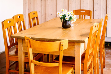 flower and table