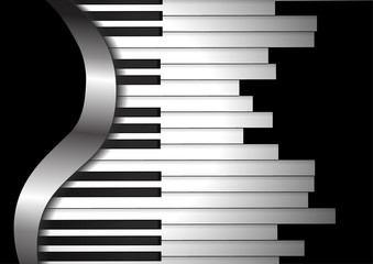 Vector : Piano keyboards on black background