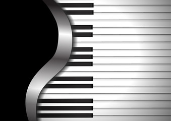 Vector : Piano keyboards on black background
