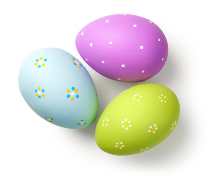 Easter Eggs on White.