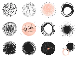 Tuinposter Abstract circle clip art elements. Use for posters, prints, greeting and business cards, banners, icons, labels, badges and other graphic designs. © KatyaKatya