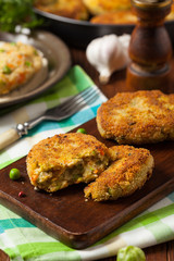 Delicious vegetarian cutlets.