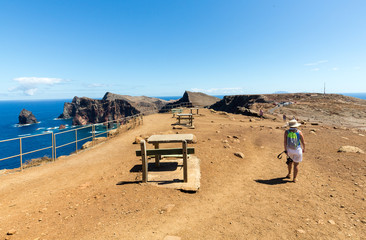 Beautiful landscape at the Ponta de Sao Lourenco, the eastern part of Madeira, Portugal
