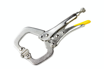 locking C-clamp with swivel pads