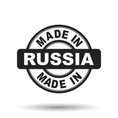 Made in Russia black stamp. Vector illustration on white background