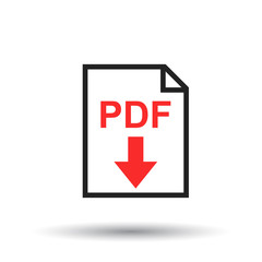 PDF icon on white background. Vector illustration.