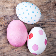 Decoration Easter Eggs with copy space. Happy Easter!.