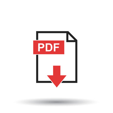 PDF icon on white background. Vector illustration.