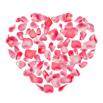 Rose heart. Template for festive design, announcements, advertisement.