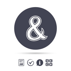 Ampersand sign icon. Logical operator AND.
