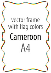 Frame and border of ribbon with the colors of the Cameroon flag