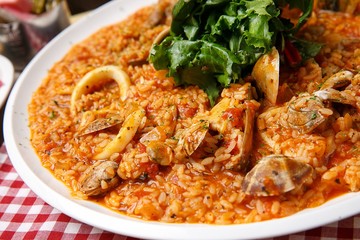 seafood tomato risotto