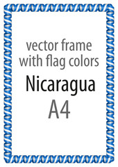 Frame and border of ribbon with the colors of the Nicaragua flag