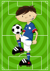 Fototapeta premium Cute Cartoon Soccer Football Boy