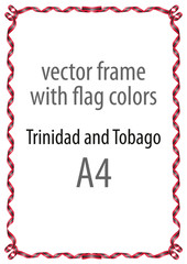 Frame and border of ribbon with the colors of the Trinidad and Tobago flag