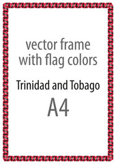 Frame and border of ribbon with the colors of the Trinidad and Tobago flag