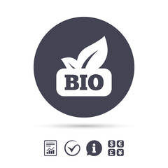 Bio product sign icon. Leaf symbol.