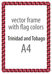Frame and border of ribbon with the colors of the Trinidad and Tobago flag