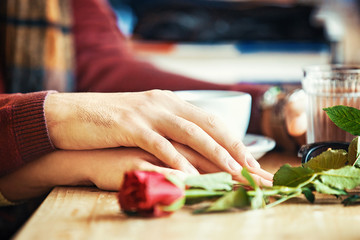 Young couple in restaurant