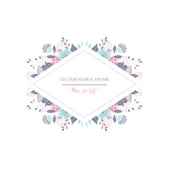 Floral frame card design. Vector illustration - 141471985