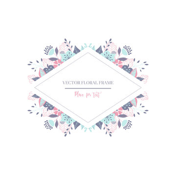 Floral frame card design. Vector illustration