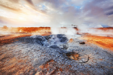 Fumarole field in Namafjall Iceland.