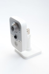 Surveillance camera isolated on white background, with clipping paths