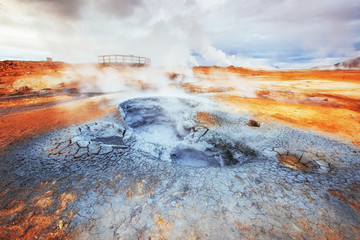 Fumarole field in Namafjall Iceland.