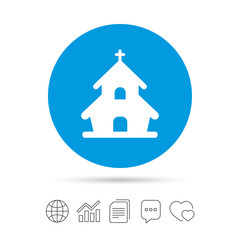 Church icon. Christian religion symbol.