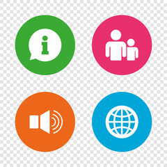 Information sign and group. Communication icons.