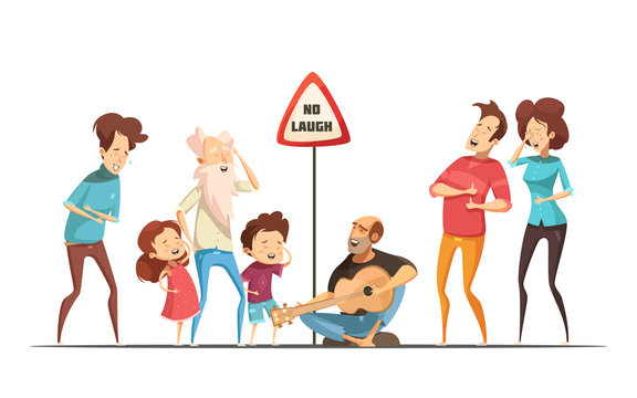 Families Friends Hilarious Moments Cartoon Illustration