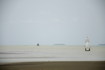 Fototapeta na wymiar Maritime Buoyage System on the beach in the sea
