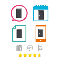 Door sign icon. Enter or exit symbol.