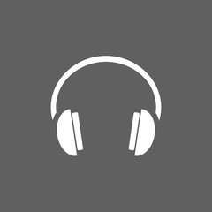 Isolated headphones icon on a dark background