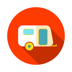 Camping trailer icon. Summer. Vacation
