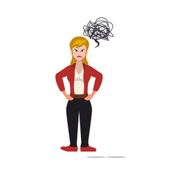 Angry cartoon face icon vector illustration graphic design