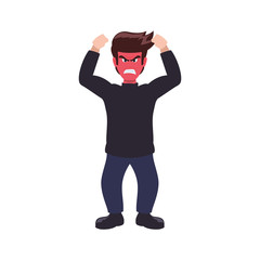 Angry cartoon face icon vector illustration graphic design