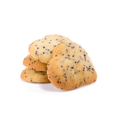 heart shaped gingerbread cookies isolated on white background
