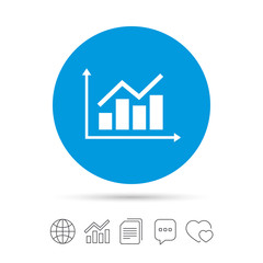Graph chart sign icon. Diagram symbol.