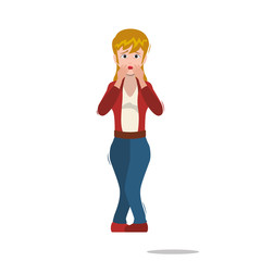 Concerned cartoon face icon vector illustration graphic design