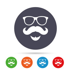 Mustache and Glasses sign icon. Hipster symbol.