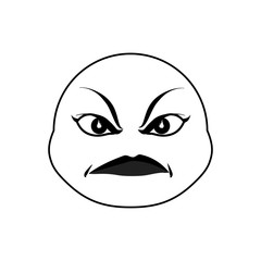 Angry cartoon face icon vector illustration graphic design