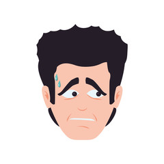 Concerned cartoon face icon vector illustration graphic design