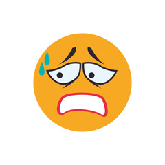 Concerned cartoon face icon vector illustration graphic design