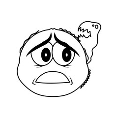 Scared cartoon face icon vector illustration graphic design