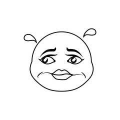 Concerned cartoon face icon vector illustration graphic design